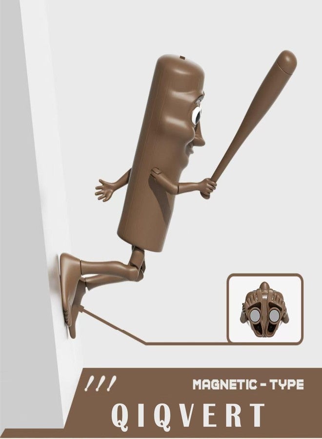 QIQVERT Tung Tung Tung Sahur Toy Action Figure Anime with Magnet Italian Brainrot Toys 3D Printed Articulated Model with Bat Funny Viral Action Figure Gift Collectibles Brown - Image 2